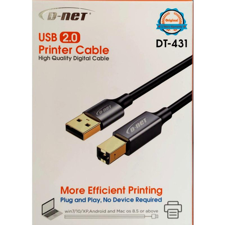 کابل پرینتر ۱٫۵ متری برند D net