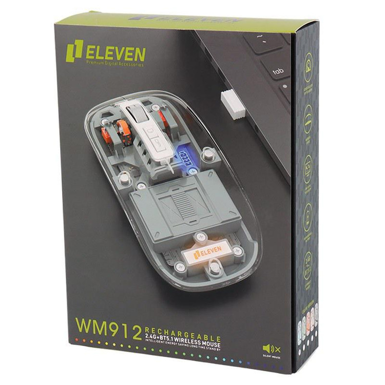 موس شیشه ای گیمینگ بیسیم مدل WM912 برند Eleven الون